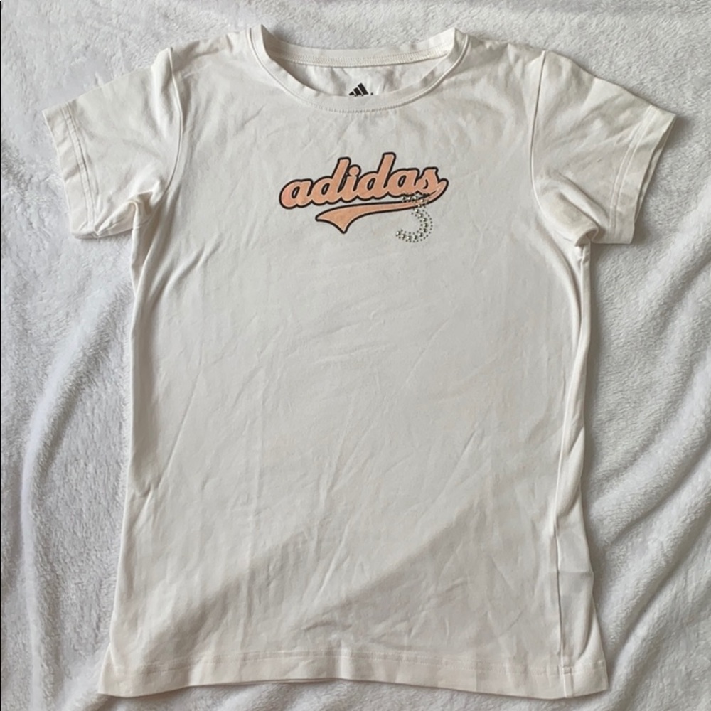 Girls sparkle adidas shirt.